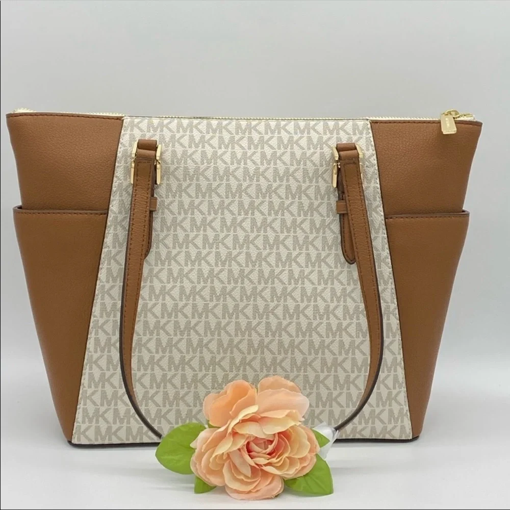 MICHAEL KORS CHARLOTTE LARGE TOP ZIP TOTE